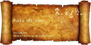 Kali Áron névjegykártya