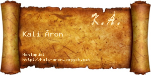 Kali Áron névjegykártya